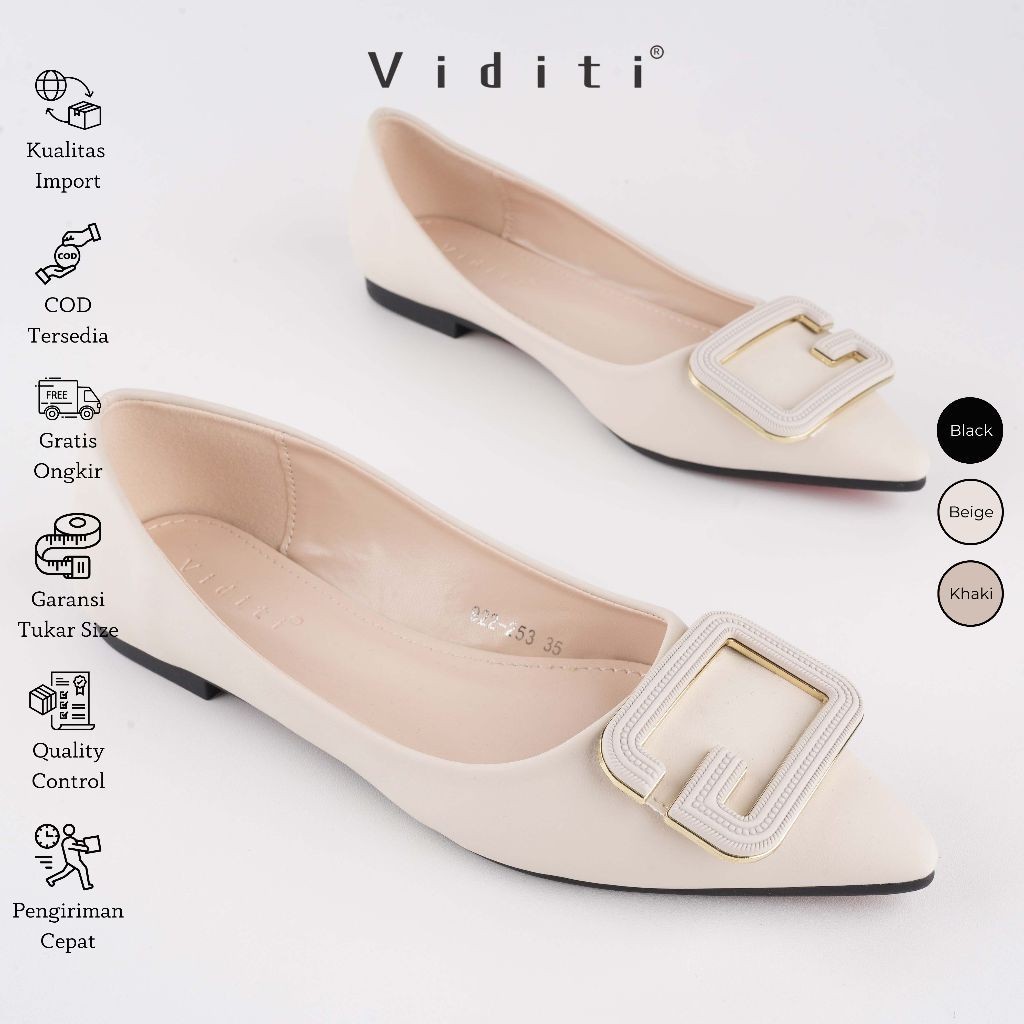 Viditi Vianie Flat Shoes | Sepatu Import Wanita | Kerja | Kuliah | Kantor | Lepes