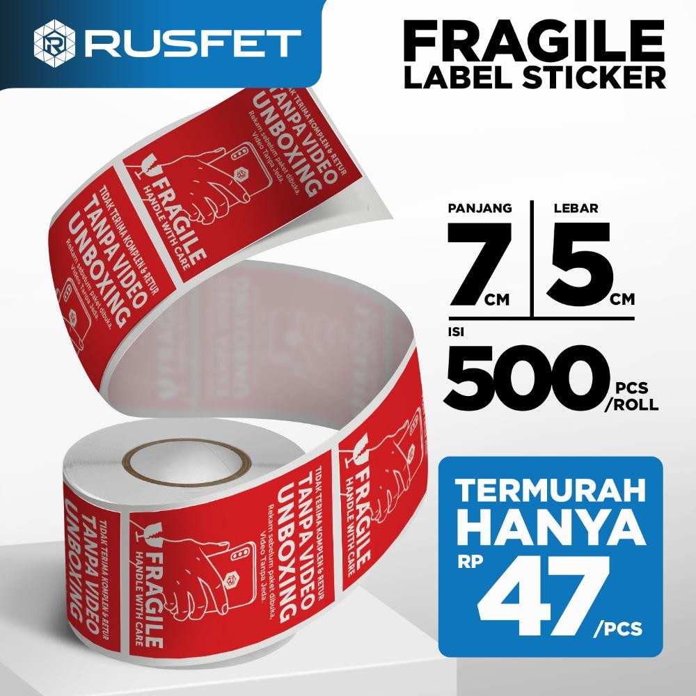

Stiker Unboxing 7x5cm Fragile Sticker Label Video Unboxing Per Roll SV9