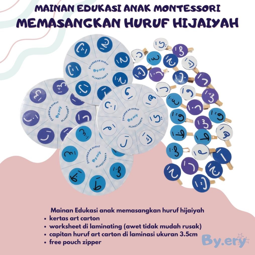 MAINAN EDUKASI ANAK MONTESSORI MEMASANGKAN HURUF HIJAIYAH DAN ABJAD AST