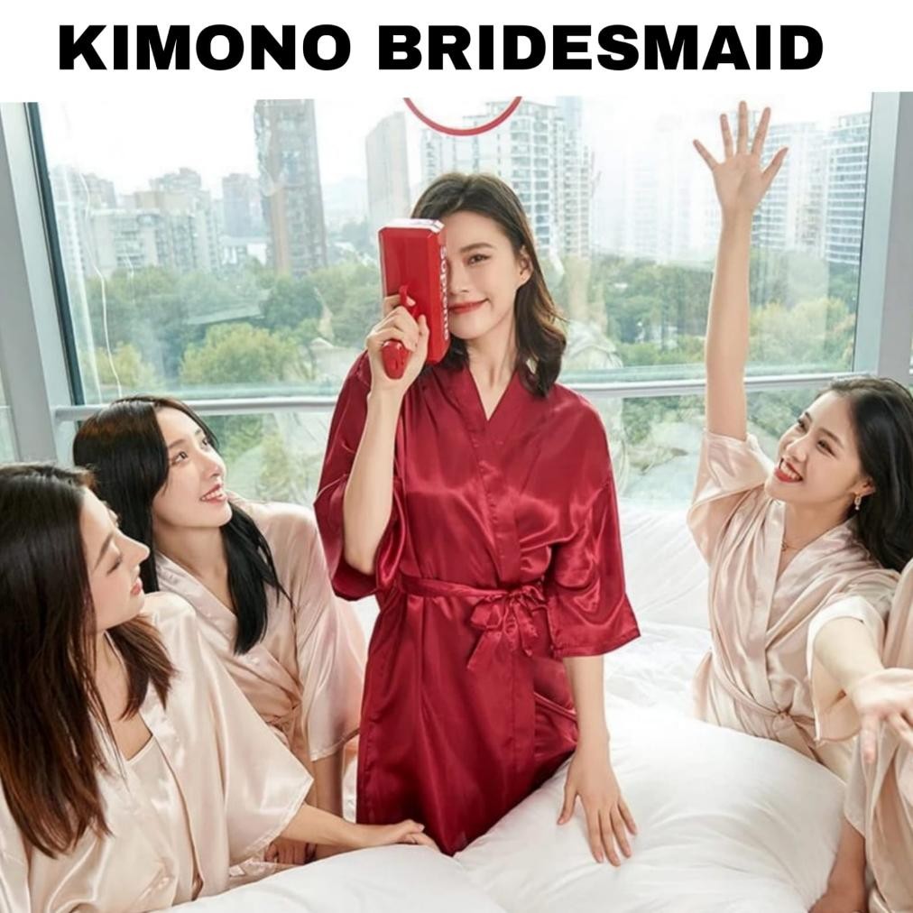 TERMURAH Dtree . Gaun Kimono Jumbo Bridesmaid Wedding Bordir Bridesmaid dan Polos / Gaun kimono Brid