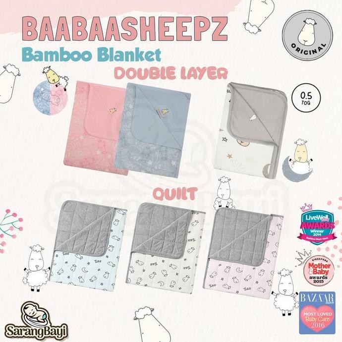 Baabaasheepz Bamboo Blanket / Selimut Anak Double Layer Blanket Quilt Blanket