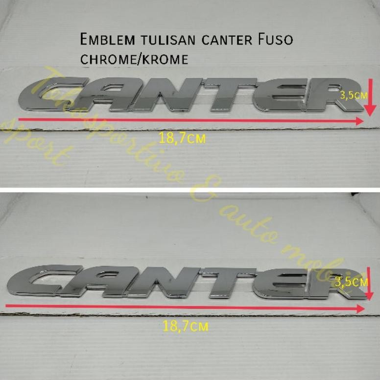 Emblem Logo Tulisan Lambang Canter Fuso Box Truck Emblem Canter Chrome CANTER