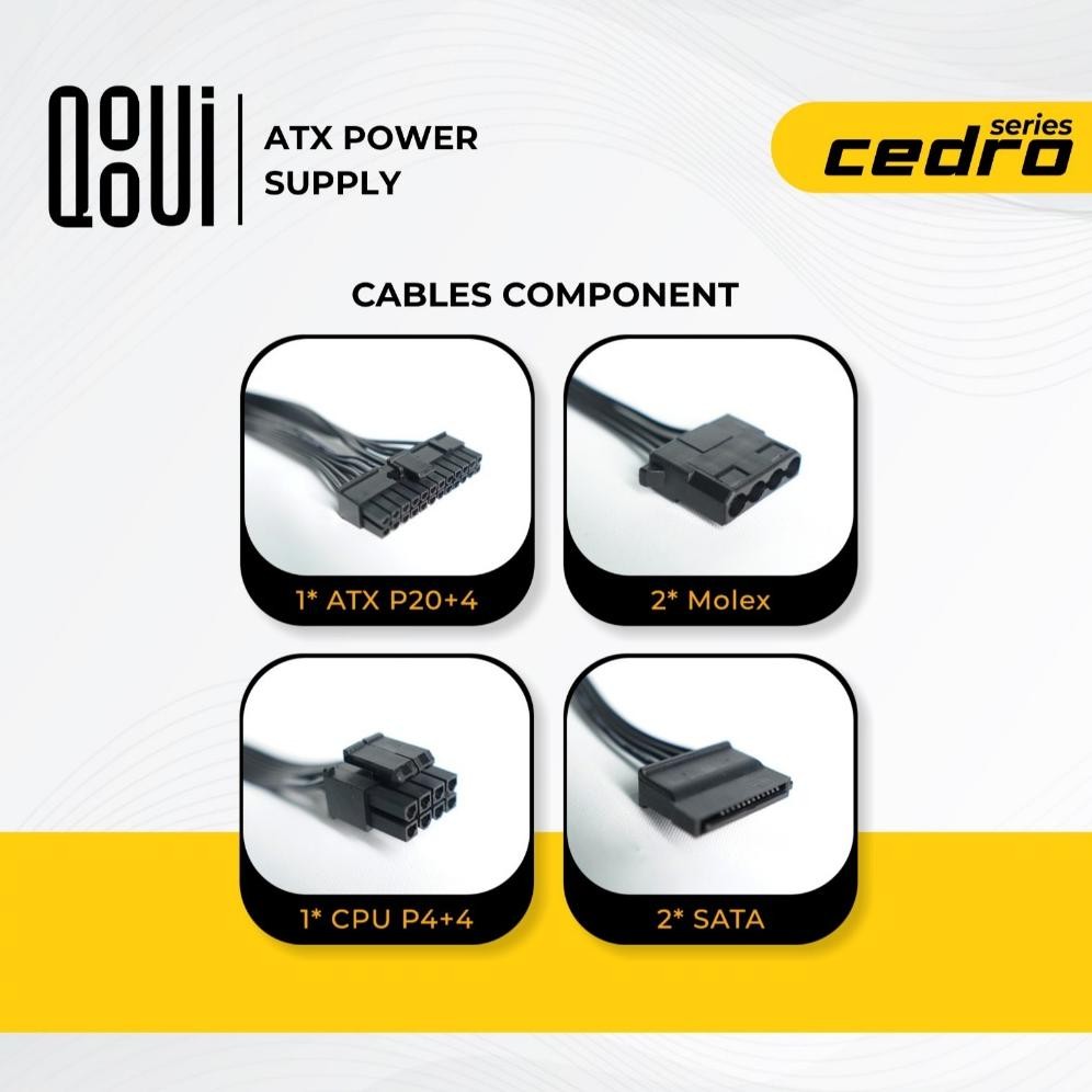 POWER SUPPLY QOOUi 500WATTKOMPUTER PC DESKTOP/POWER SUPPLY ATX-500W SERIES CEDRO