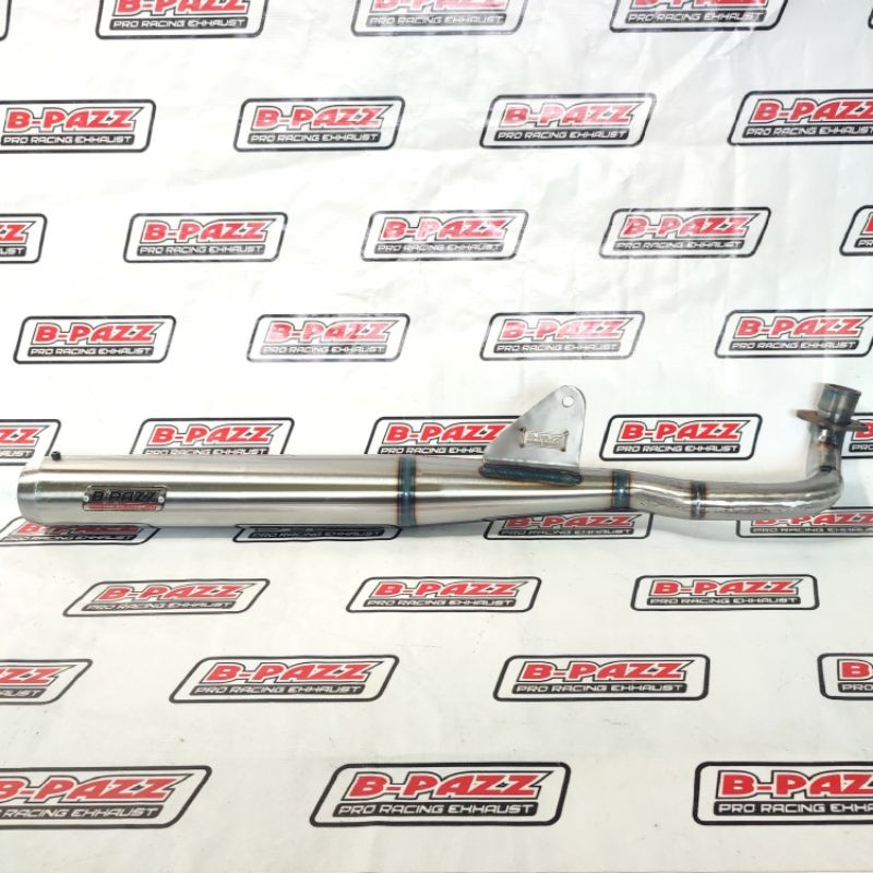 Knalpot B-PAZZ RC 100 Bravo / Sprinter Model Lurus / Bambu Standar Racing Full Stainless / Galvanis 