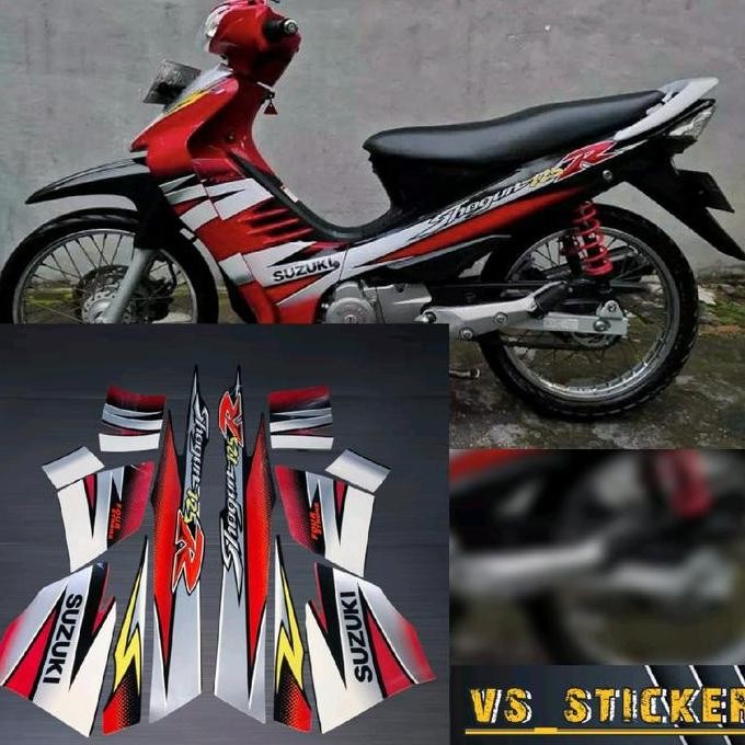 Promo STRIPING LIST STANDART MOTOR SHOGUN R 125 2005 2006 MERAH KUNING BIRU Motorcycle sticker Akses