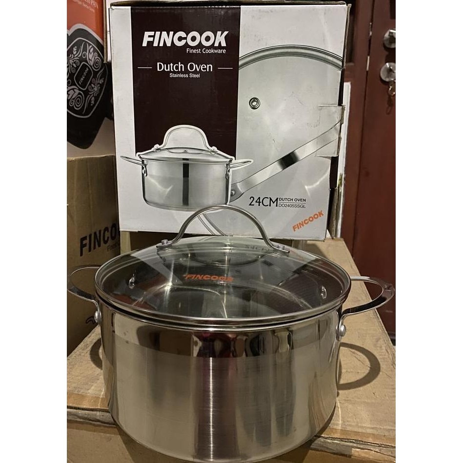 TERBARU - Panci Masak FINCOOK Stainless steel Dutch Oven 24cm - DO 2405 SSGL