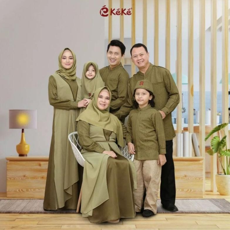 SARIMBIT KEKE TERBARU 2022 / ELYNOR SERIES GARDEN GREEN KEKE / SARIMBIT KELUARGA LEBARAN 2022 / BAJU