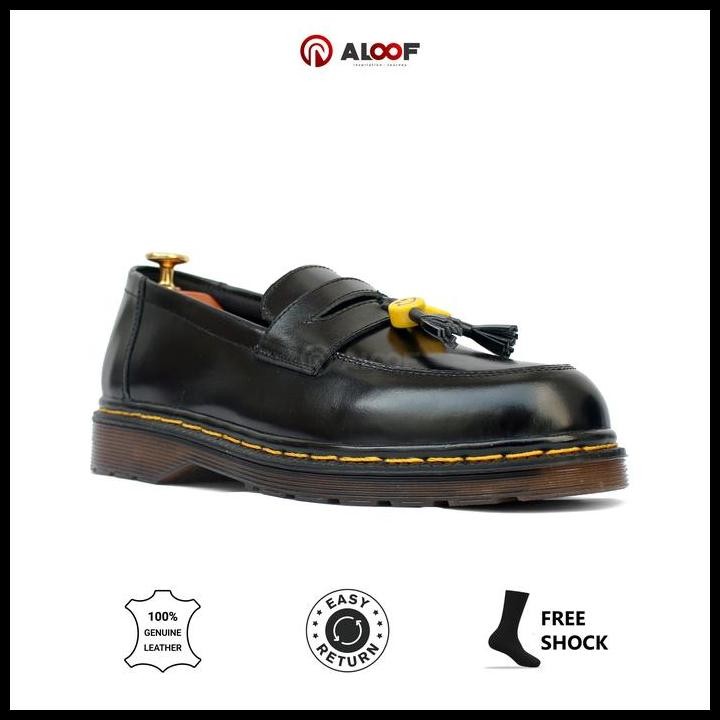 Terlaris 38-45 Aloof Smile Boy - Sepatu Loafers Pria Kulit Asli Original Flat Shoes Kasual Good Qual