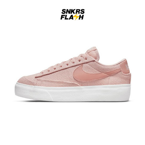 NIKE Blazer Low Platform Woven Pink Oxford Sepatu Sneakers Wanita - DN0744600 - Size 39