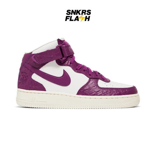 NIKE Force 1 07 Mid Lx Viotech Summit White Sepatu Sneakers Wanita