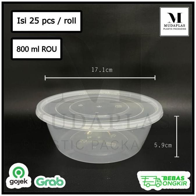 

THINWALL 800 ML DM MANGKOK PLASTIK BULAT - ISI 150 PCS tf