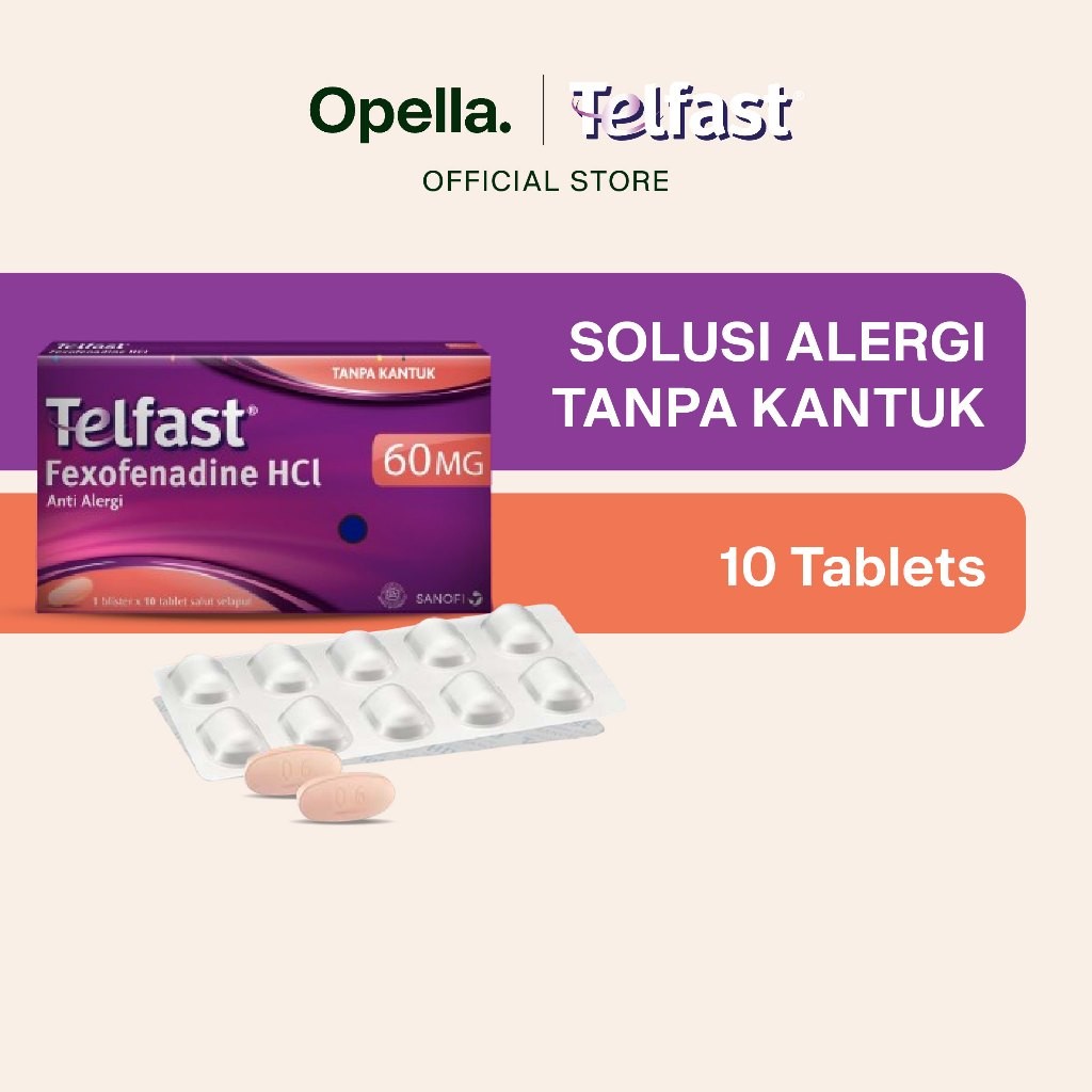 Telfast 60mg 1 Blister Isi 10 Tablet - Obat Alergi