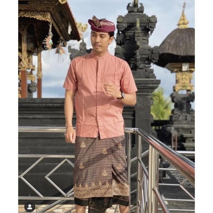 New Unik Baju Semi Safari Pria Kemeja Safari Sarari Adat Bali Diskon