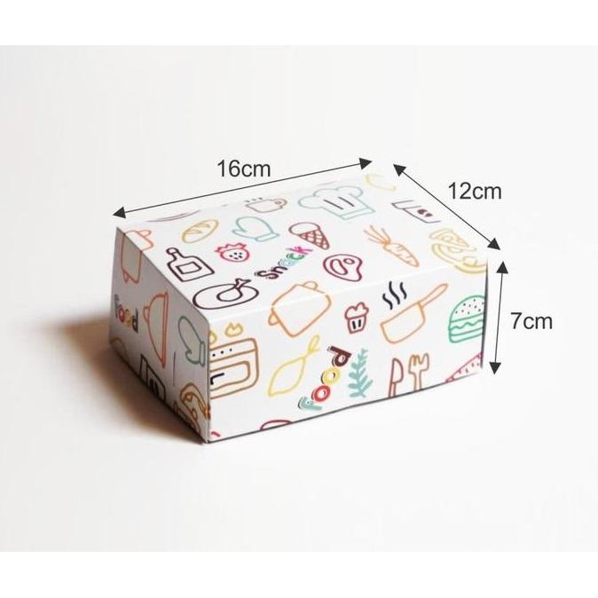 

Snack Box Kardus Kue Cake Mini Dus Jajan Box Camilan uk 16 x 12 x 7 Cm