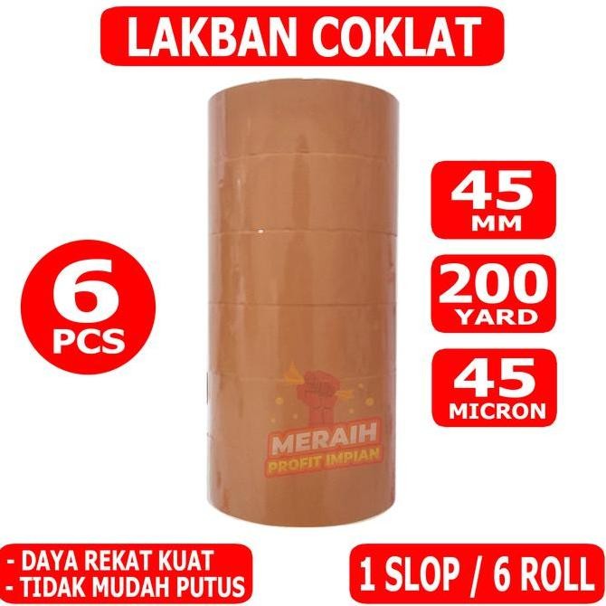 

1 Slop / 6 Pcs - Lakban Coklat 200 Yard - Lakban Mpi 45 Mm X 200 Yard - Lakban Packing Co