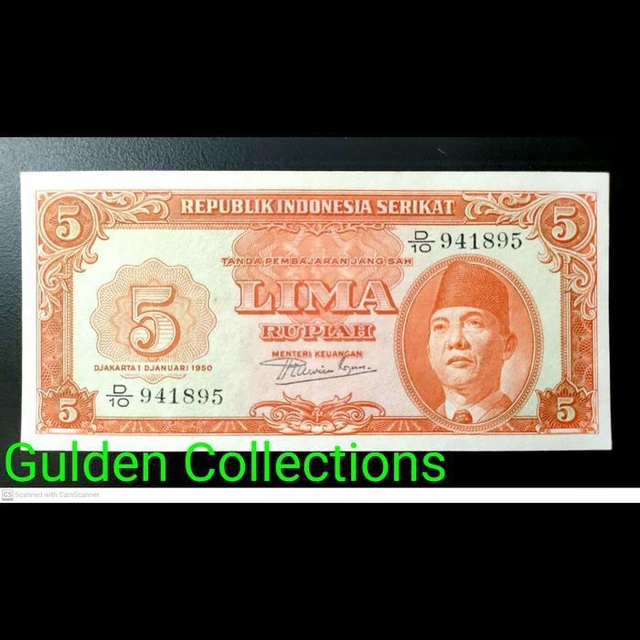 Uang Kuno 5 Rupiah Seri Ris Tahun 1950 Original Dan Terpercaya