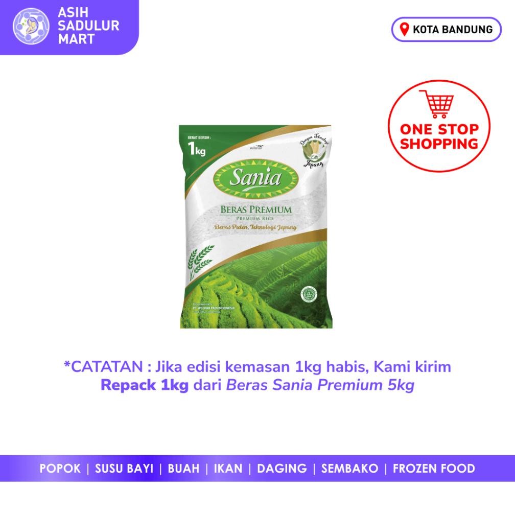 

Beras 1kg Sania Sembako Bandung | Asih Sadulur Mart RB10