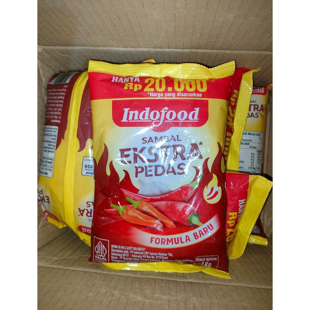

Indofood Sambal Extra Pedas Pillow 1Kg Ekstra Pedas RB10
