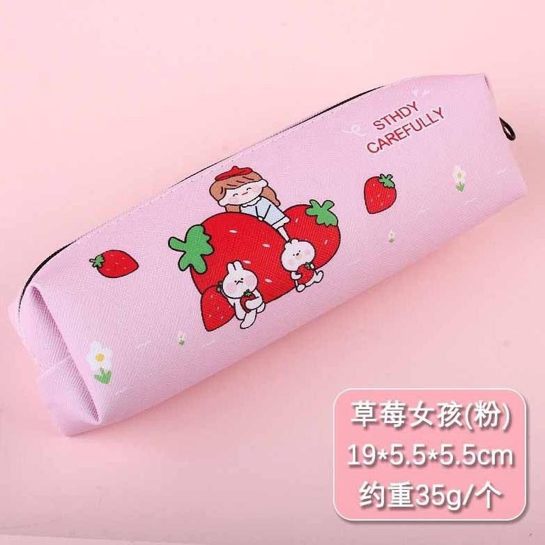 

JoeraganlapakTempat/Kotak Pensil Strawberry Karakter Lucu Case Tepak Resleting Stok Baru