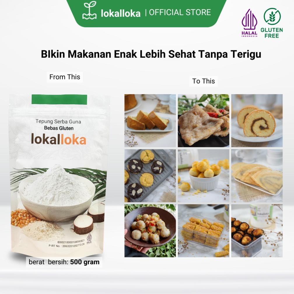 

Tepung Serba Guna Gluten Free Lokalloka 500 Gram Pengganti Terigu RB10