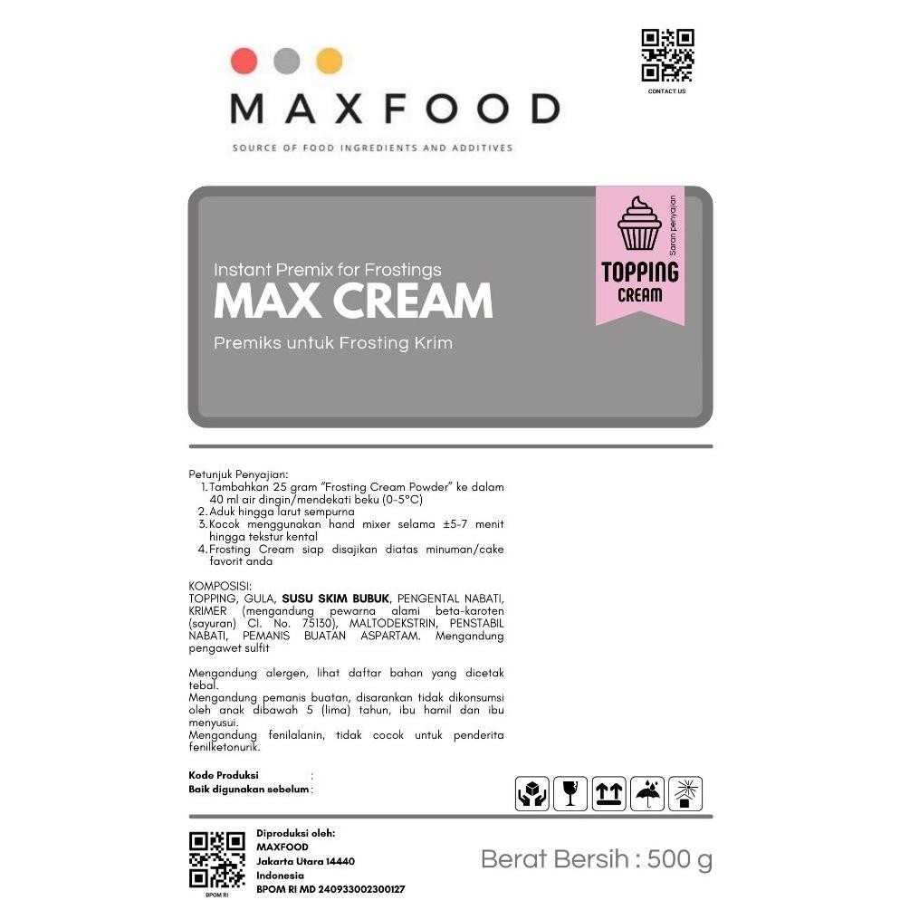 

MAXFOOD - Whipping Cream / Bubuk Whip Cream Rasa Plain 500 GR