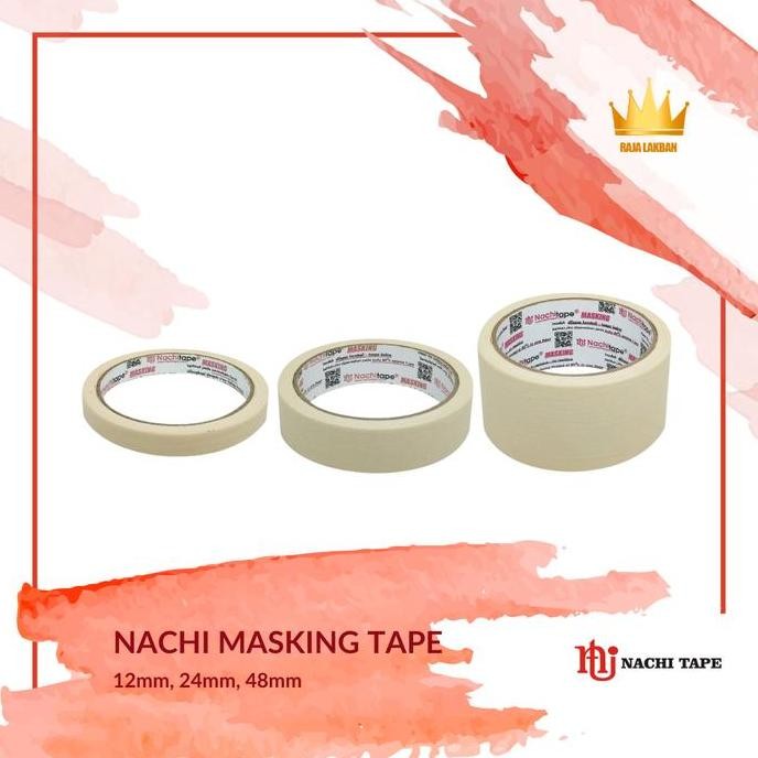 

Lakban Kertas Masking Tape Nachi 0.5 Inch 12Mm, 1 Inch 24Mm, 2 Inch 48Mm 20 Yard - Roll Co