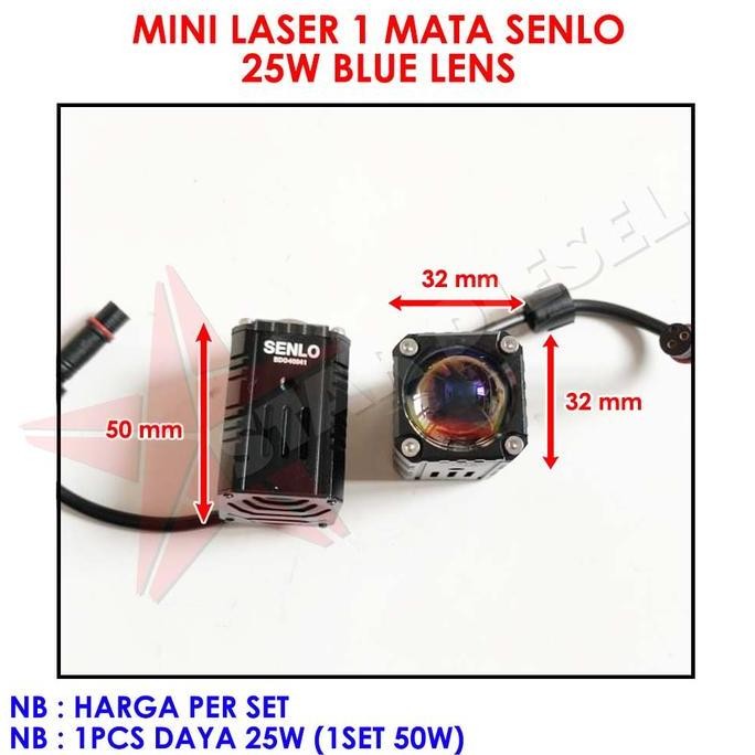 . LED LASER 1 MATA MINI X1 SENLO BLUE LENS MINI LASER SATU MATA LENSA KACA DRIVING LIGHT