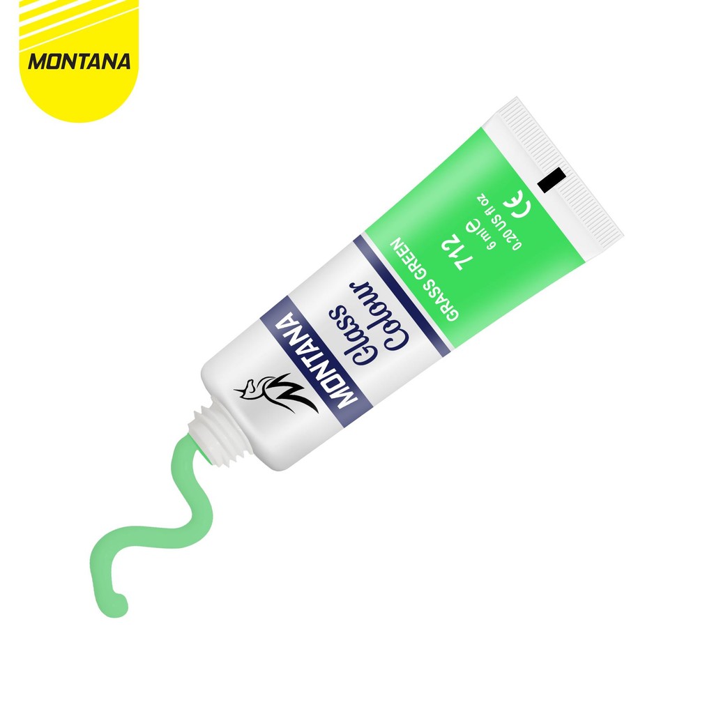 

MONTANA GLASS COLOUR 12 WARNA X 6ML CAT AKRILIK SMOOTH RICH COLORS TGC-12PT