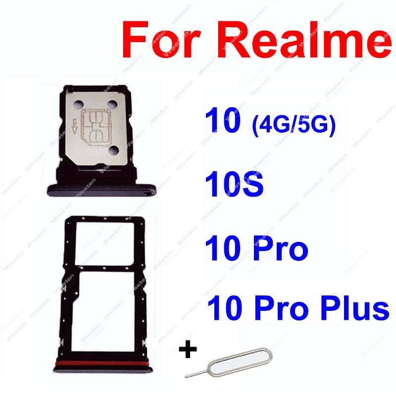 

Nampan kartu sim untuk realme 10 10 pro plus 10pro 10s 4g 5g tempat slot kartu sim suku cadang adapt