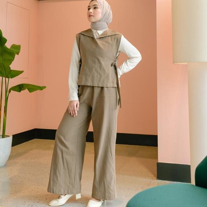 Sale Lozy Hijab - Kumi Set Katun (One Set Rompi Linen) Linen Panjang Wanita Setelan