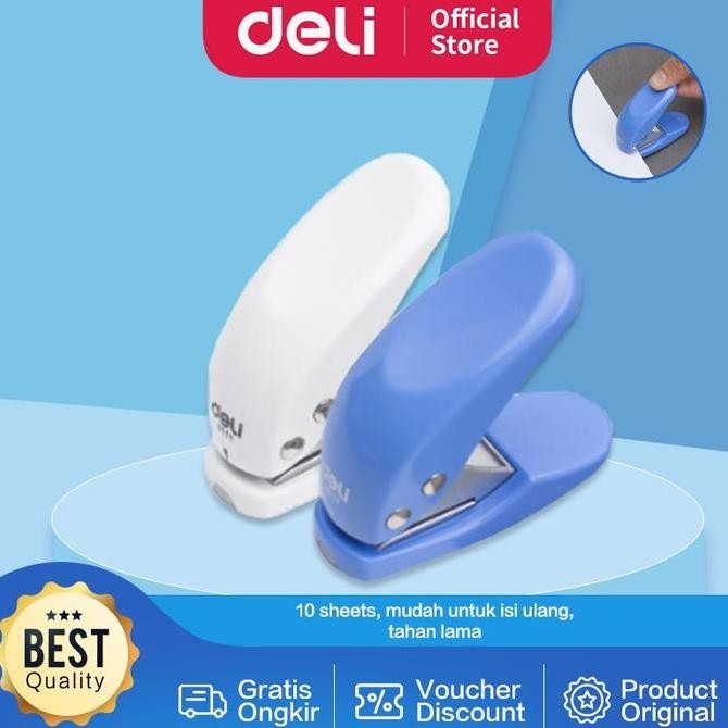 

Deli Pembolong Kertas 1 Lubang 10 Sheets Tahan Hingga 10.000 Kali Pemakaian Desain Ergonomis E0111 Logam Binder Co