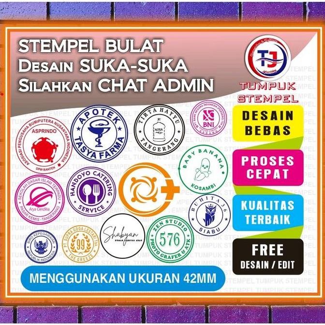 

Stempel Toko /Logo/Stempel Flash/Stempel Bulat Otomatis Siap Pakai Diameter 4Cm Tinta Co