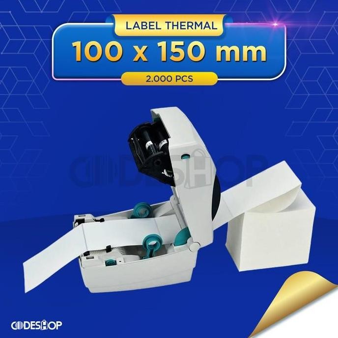 

Kertas Thermal 100X150Mm Isi 2000Pcs Sticker Label Bar A6-Folded Hitam Roll Co
