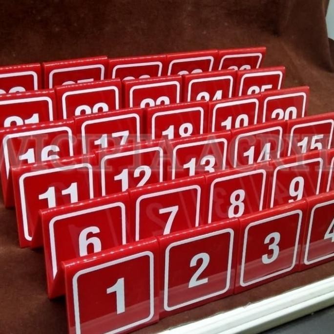 

Acrylic Nomer Meja 1-30 Merah