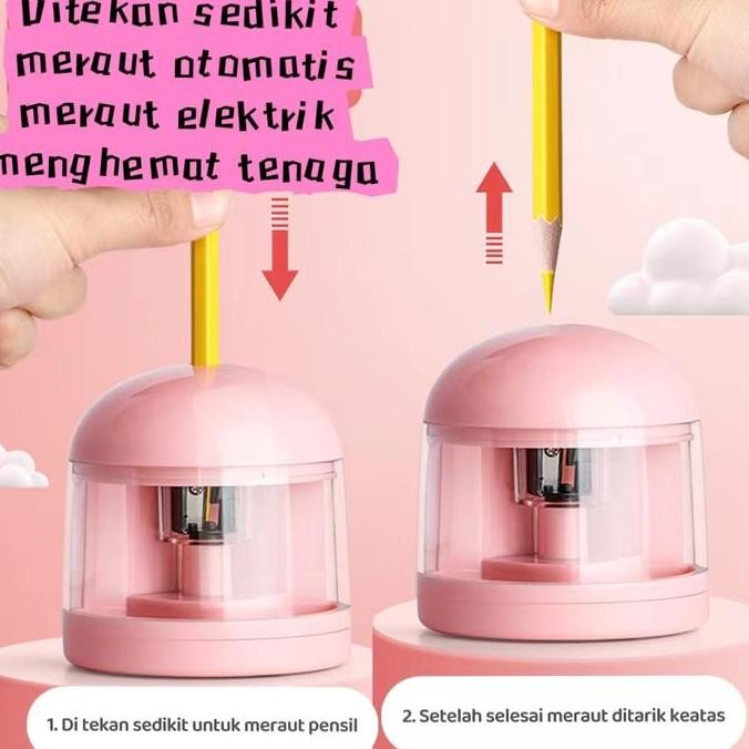 

NEW Electric Stationery Set / Set Alat Tulis Dengan Rautan Penghapus Vacuum Elektrik dan Pensil 11 In 1 Biru dan Pink