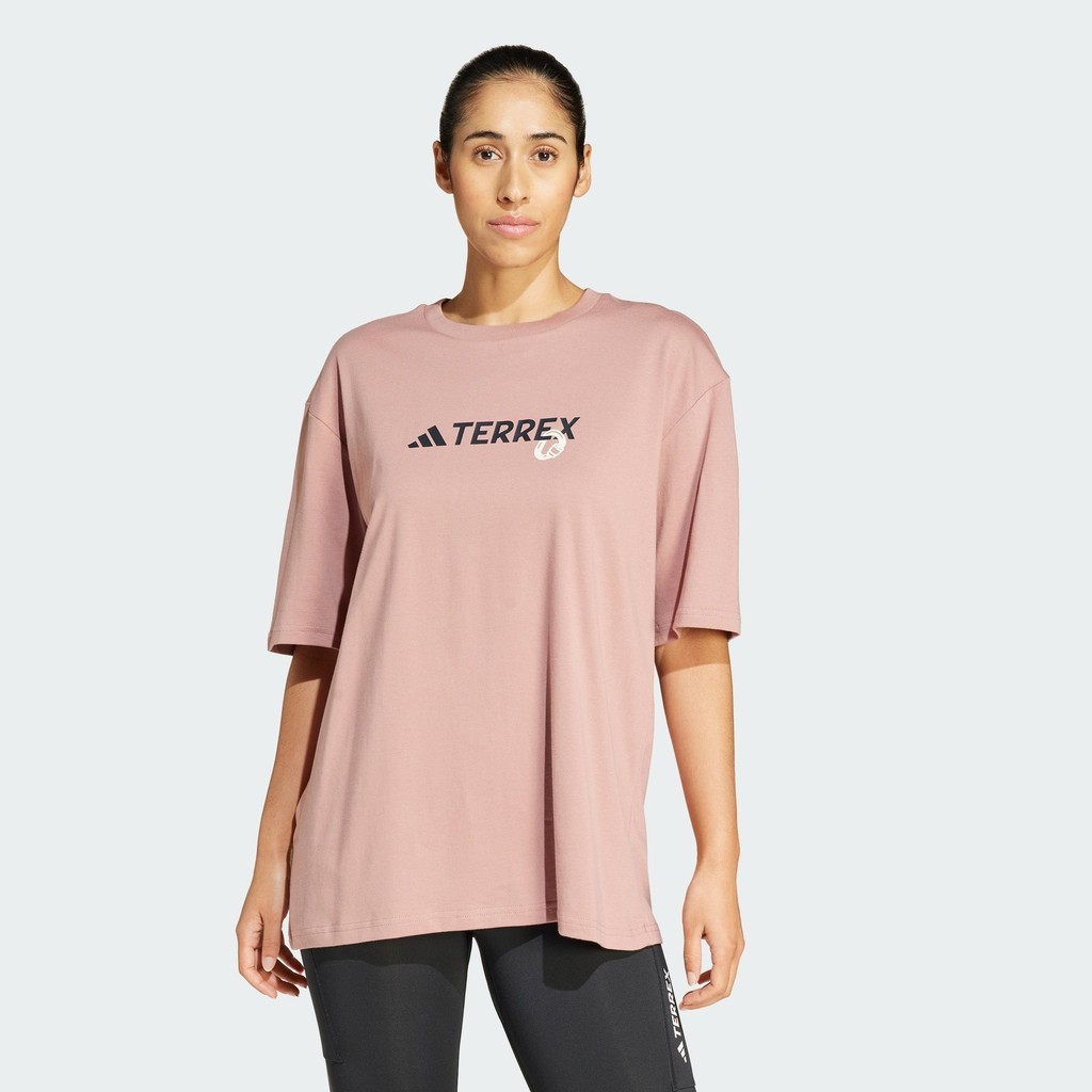 adidas Hiking Terrex Back Graphic Tee Women Pink JI9158
