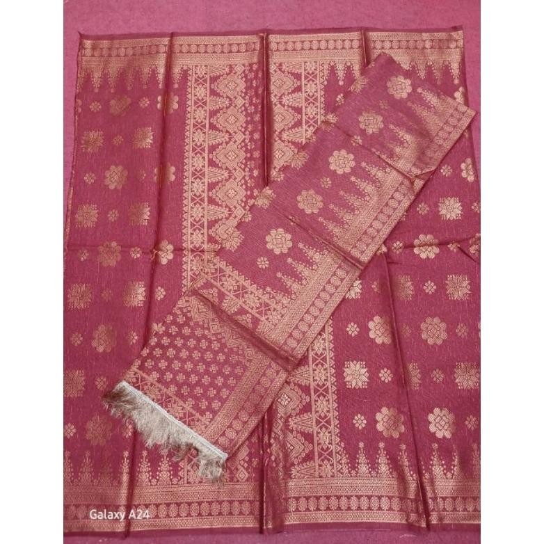 (COD) bahan kain songket Palembang set/songket Palembang satu set dengan selendang/songket rok selen