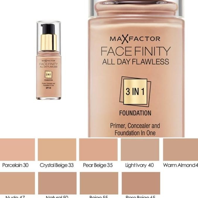 TERBARU - Max Factor Facefinity 3in1 Foundation All Day Flawless #75 Golden