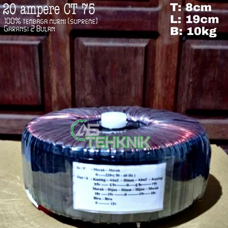 TRAFO TEROID DONAT 20A CT 75V-65V