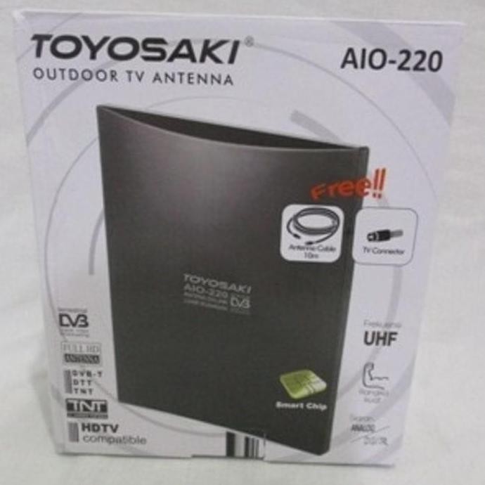 Aio-220 Antena Tv Toyosaki Smart Chip + Kabel 10M Indoor / Outdoor