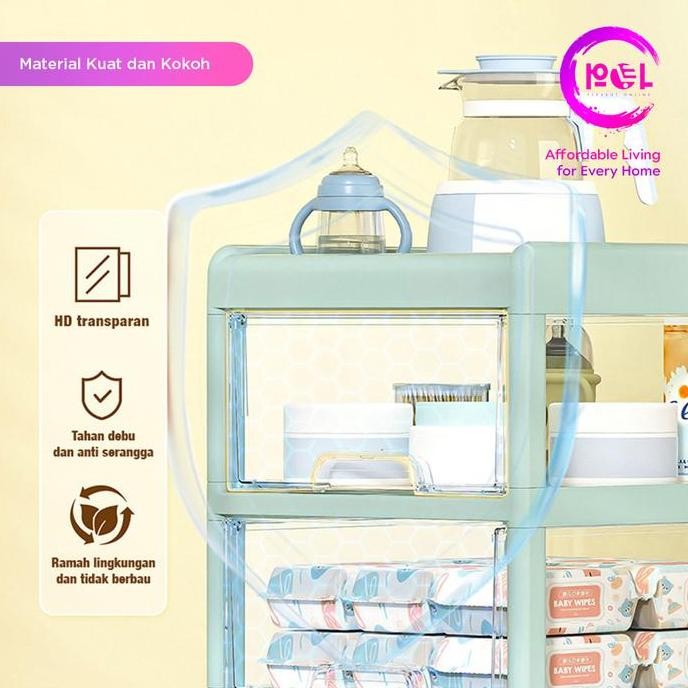 [POL] Rak Troli Dorong Bayi Roda | Rak Penyimpanan Serbaguna | Troli Penyimpanan | Lemari Dorong Bay