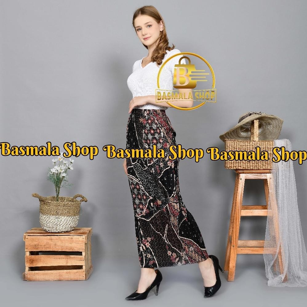 Rok Plisket Batik / Rok Plisket / Bawahan Kebaya / Rok Kebaya / Rok Wisuda / Paya Hijau