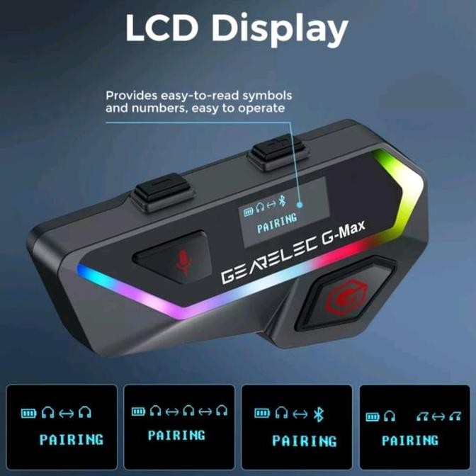 TERMURAH - GEARELEC G MAX INTERCOM BLUETOOTH 2KM NEW