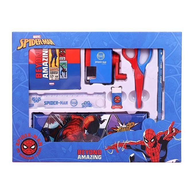 

TERBARU - Paket Alat tulis Set Stationery Gift Box Marvel Spiderman 7 in 1 Gunting Pensil Penggaris Rautan Putar