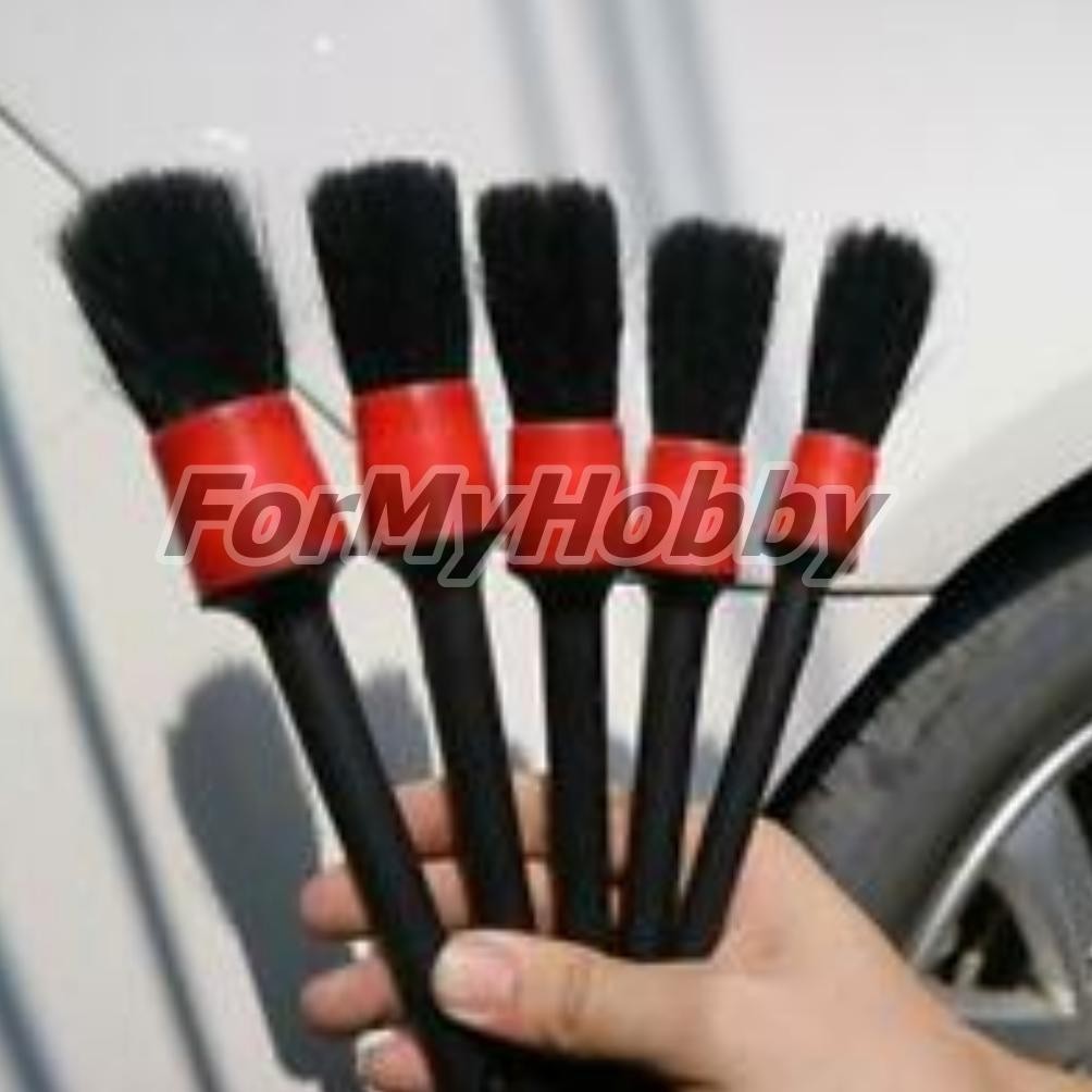 

baru [1 set] kuas detailing mobil 5 pcs pure bristle - sikat detailing pembersih interior