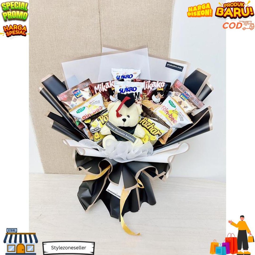 

Buket Snack Wisuda Dengan Snack Yang Bermacam Macam Terlaris