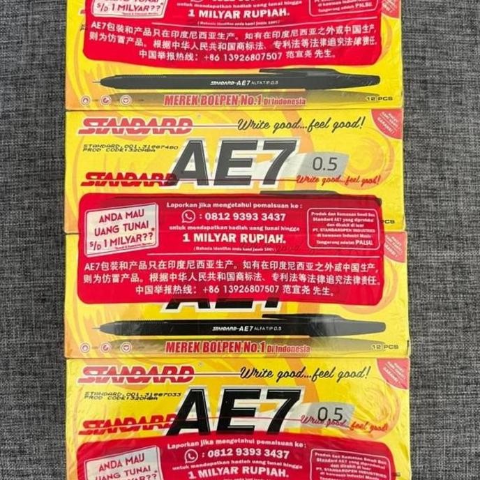 

TERLARIS - PULPEN STANDARD AE7 1 GROSS 12 LUSIN HARGA PROMO !!!