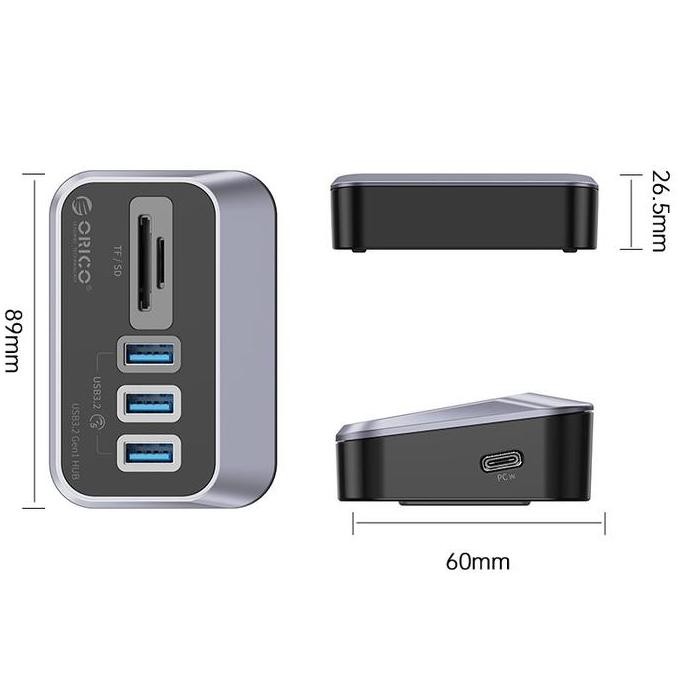 Type-c to Usb A 3.2 hub orico 3 port 50cm sd tf usb-A pd m3u3-3ts-05