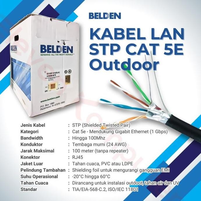 TERMURAH - KABEL LAN STP 50105F Outdoor cat 5e BELDEN / BELDEN STP CAT5 / cat 5e
