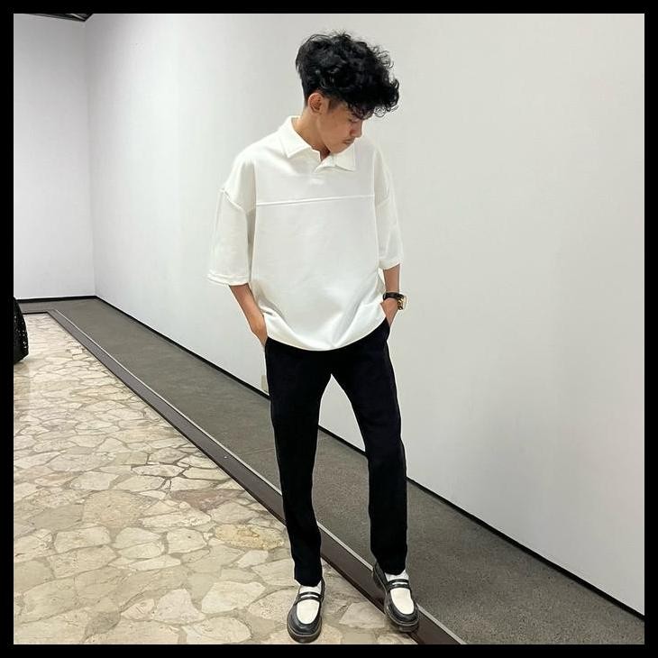 Saynt Boxy Polo Tshirt | Kaos Polo Scuba Kerah Polos | Boxy Fit Scuba Terlaris